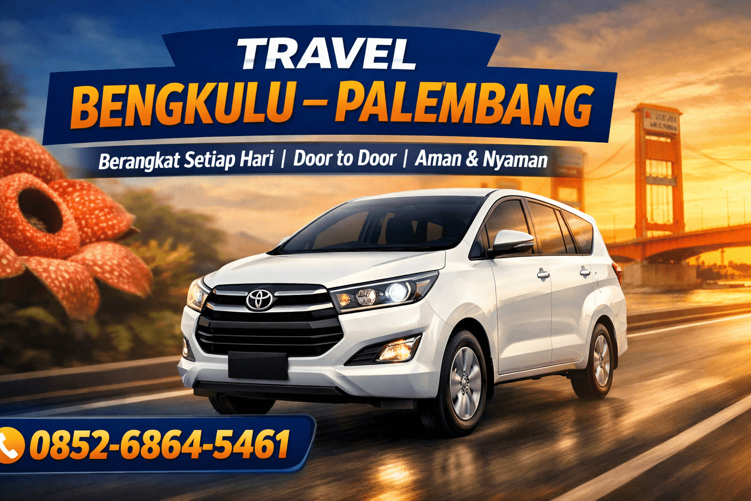 Travel Bengkulu Palembang Antar Jemput Door to Door Berangkat Setiap Hari